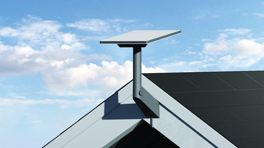 Starlink Mini Wall Mount - Starlink Mini mounted on a gable wall