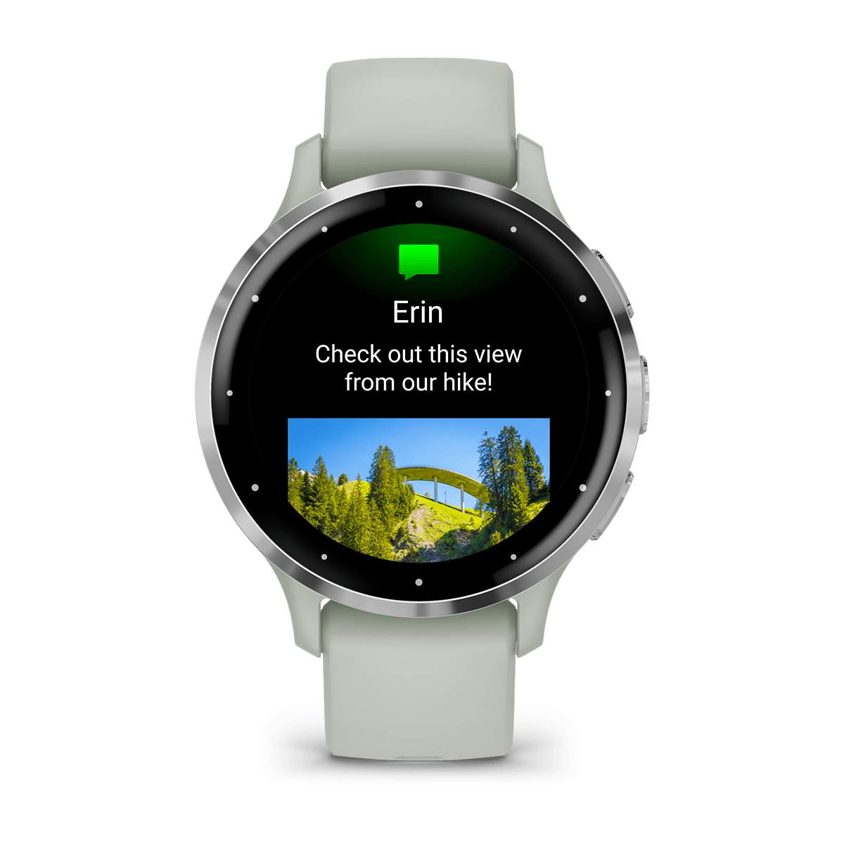 Garmin Venu 3S 41mm GPS Health Smartwatch - front view, display screen feature