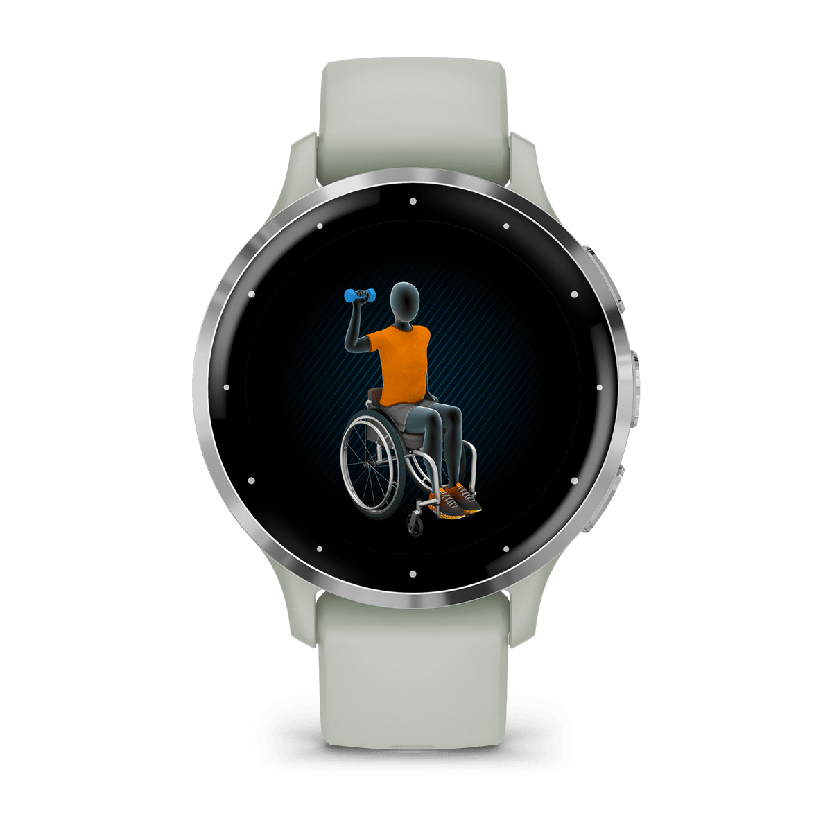 Garmin Venu 3S 41mm GPS Health Smartwatch - front view, display screen feature