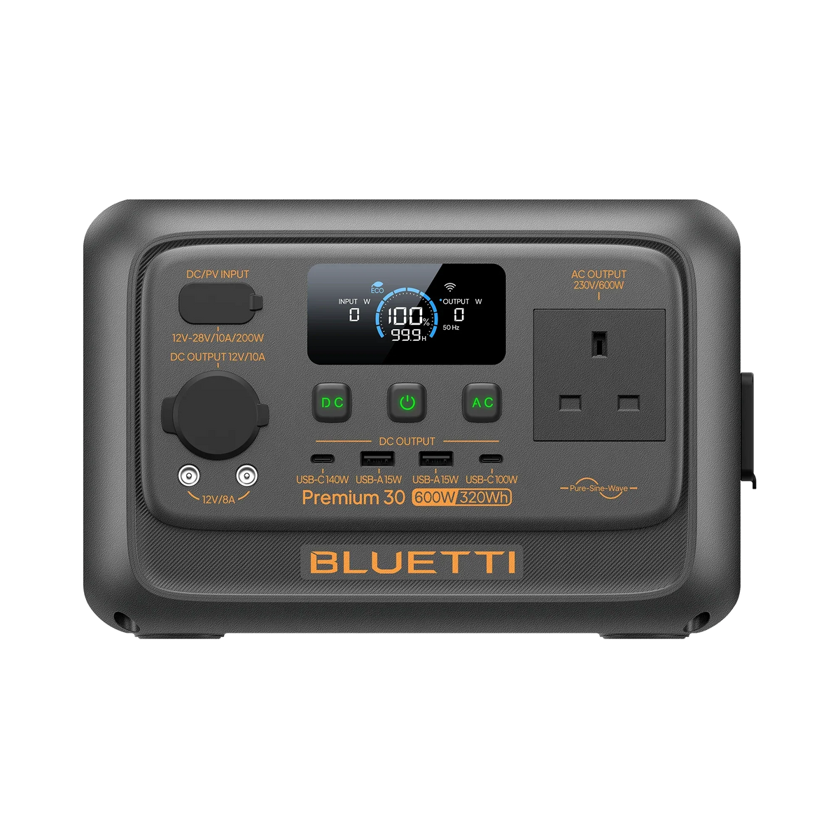 BLUETTI Premium 30 V2 320Wh 600W Portable Power Station - front view