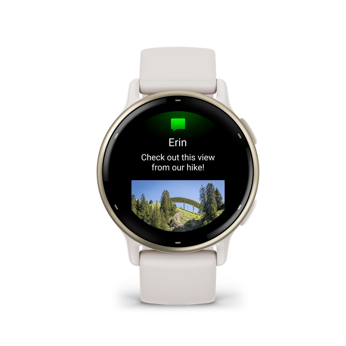 Garmin vivoactive 5 GPS Fitness Smartwatch - front view, screen on