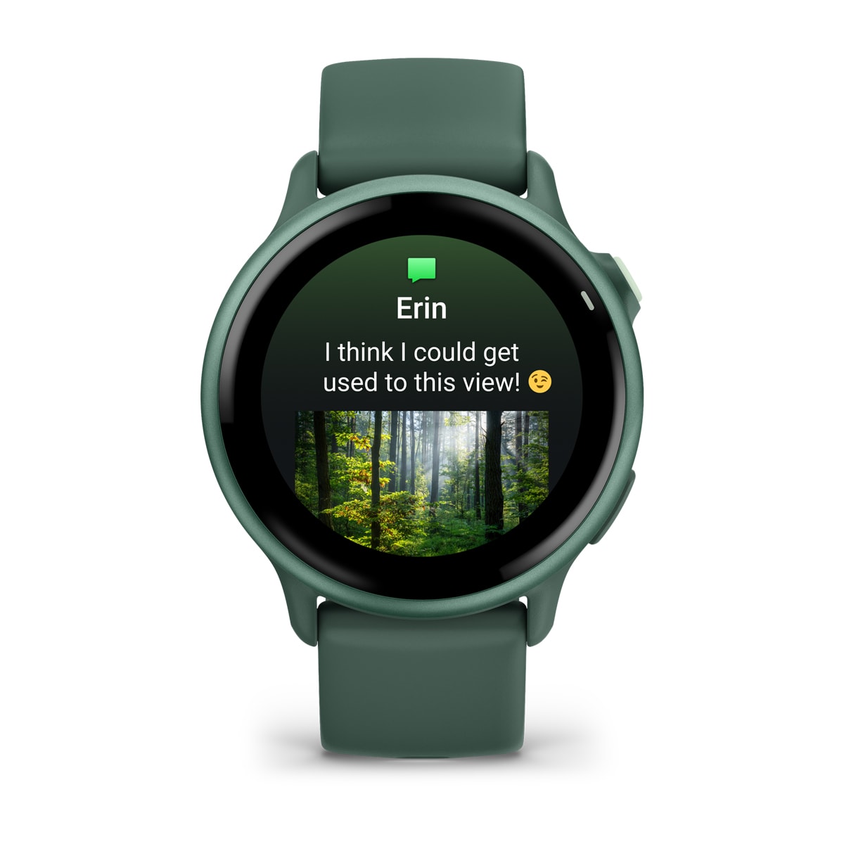 Garmin vivoactive 6 GPS Fitness Smartwatch - front view, screen on