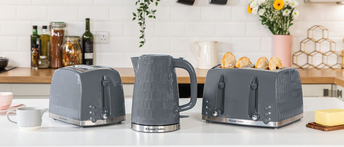 Russell Hobbs Honeycomb 4 Slice Toaster - Grey - the Honeycomb family
