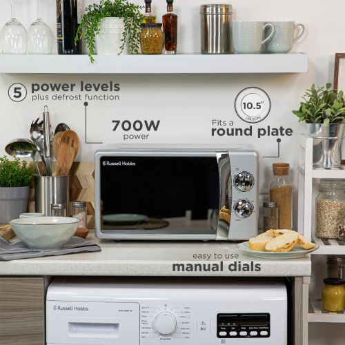 Russell Hobbs 17 Litre Silver Manual Microwave | MM701S