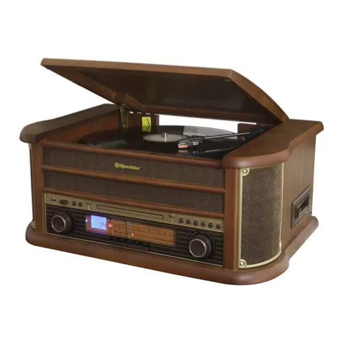 Roadstar Wooden Retro Style AM/FM Radio with Turntable | HIF-1993BT