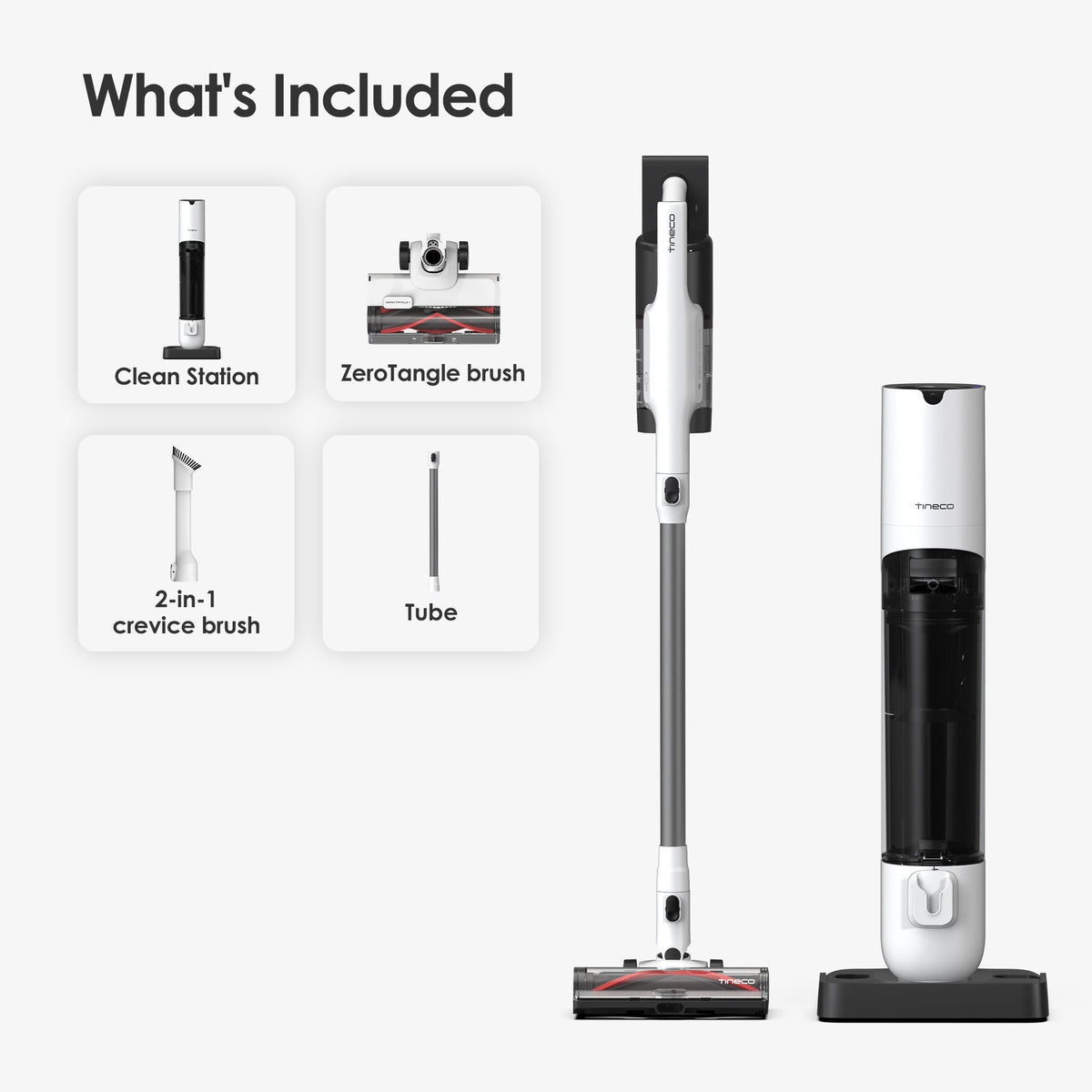 Tineco PURE ONE Station 5 Cordless Stick Vacuum with Self-Cleaning Station - what's in the box