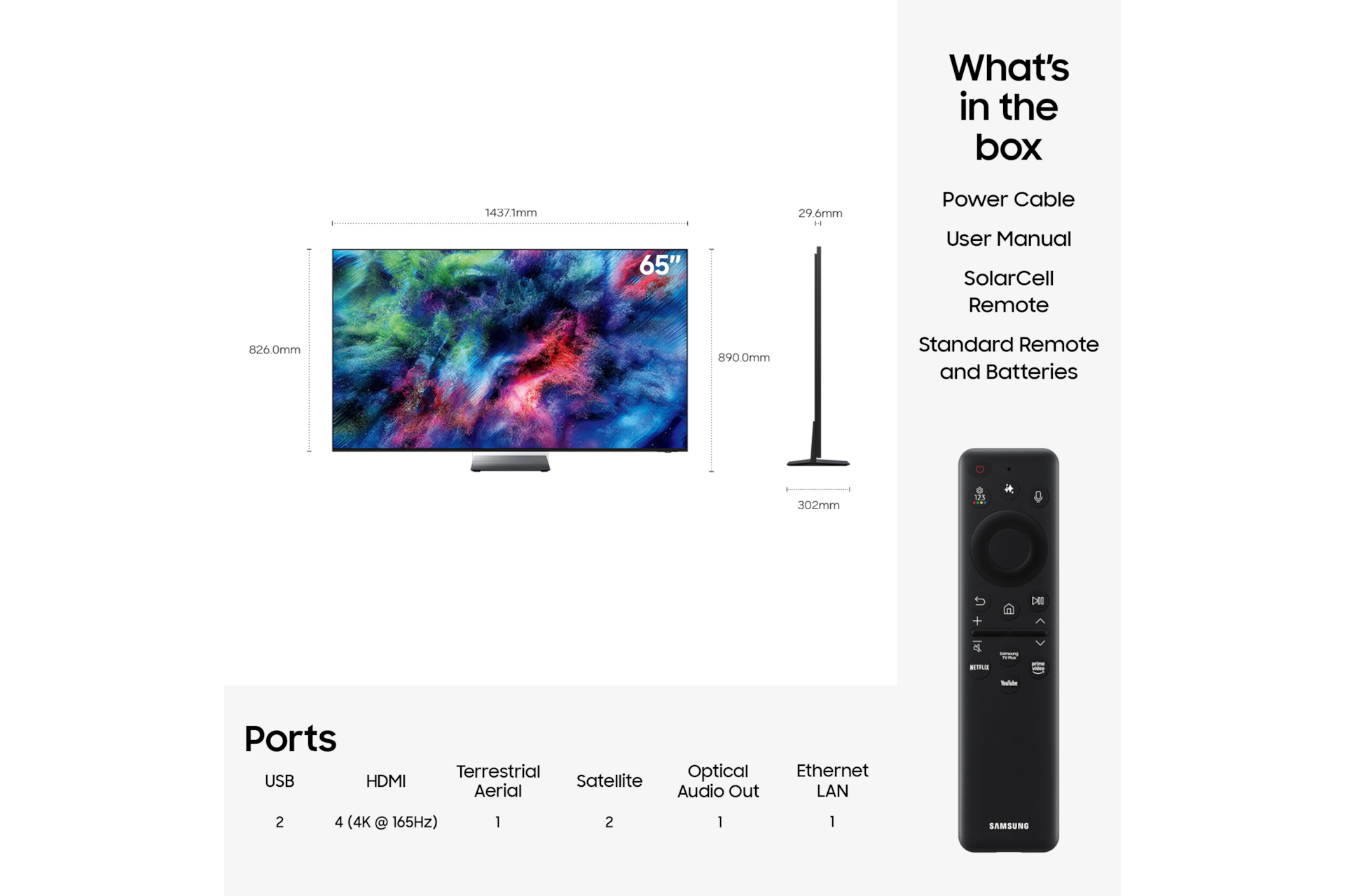 Samsung MRE65R95HATXXU 65-inch R95H Micro RGB