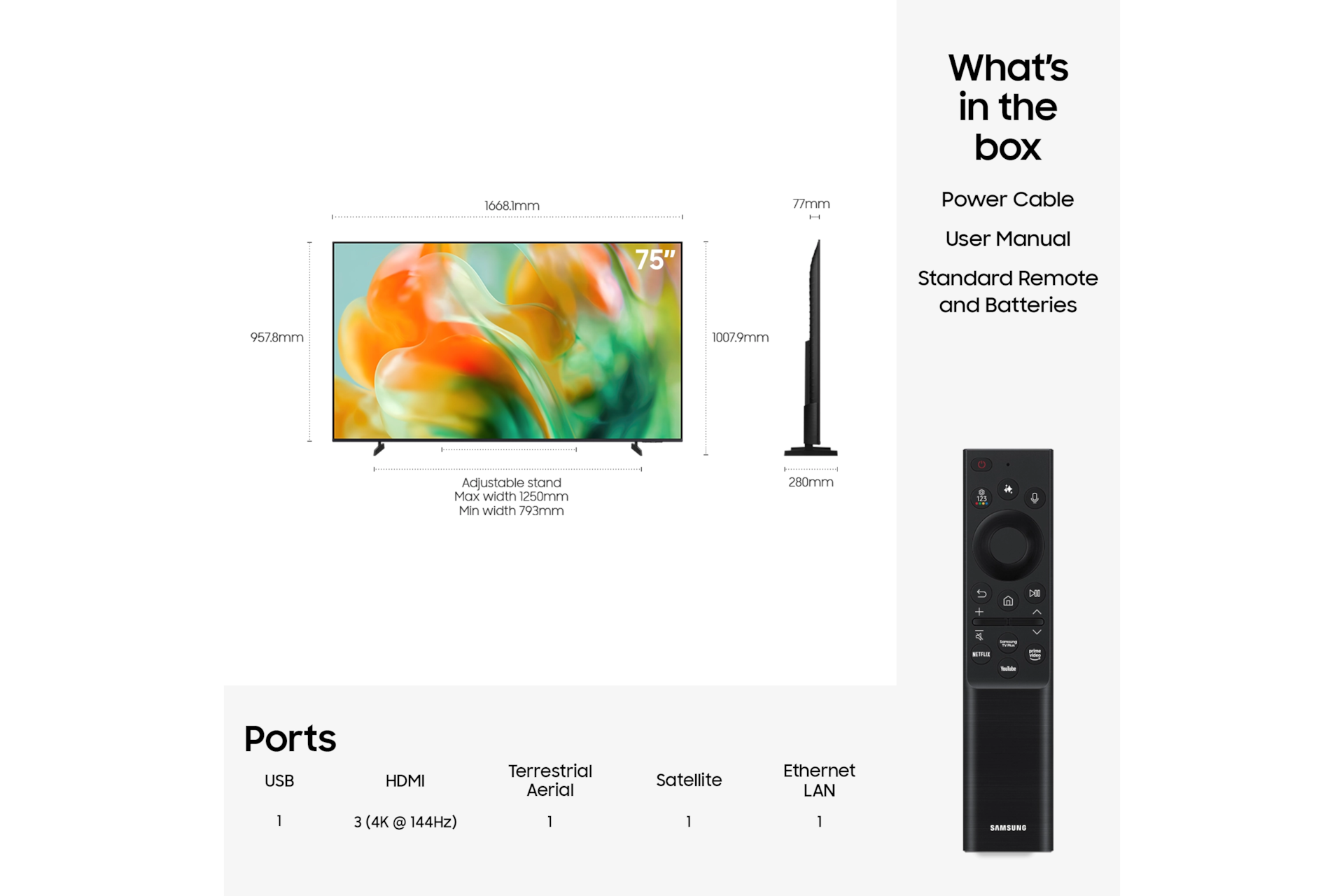Samsung UE75M80HAUXXU 75-inch M80H Mini LED