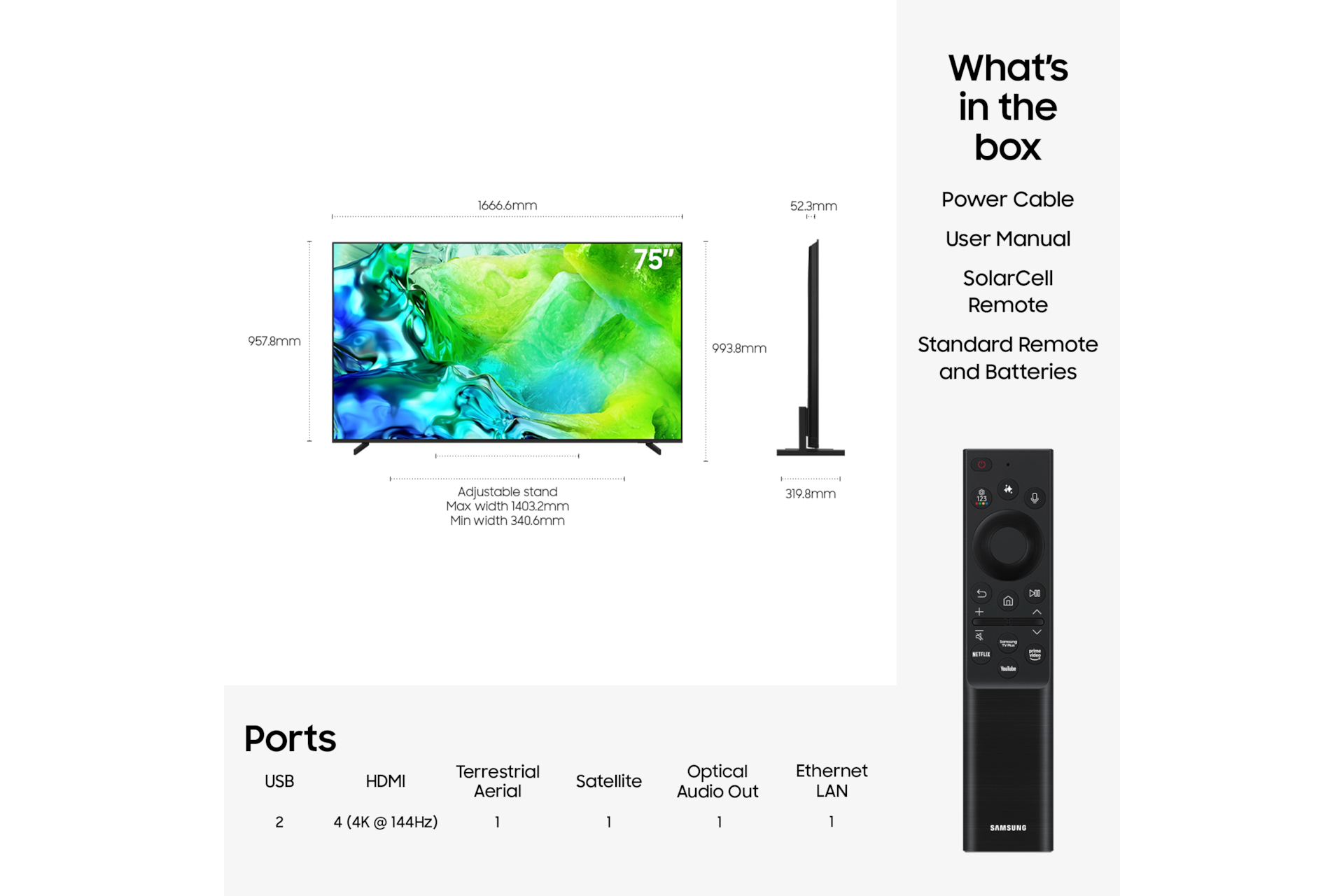 Samsung QE75QN80HAUXXU 75-inch QN80H Neo QLED