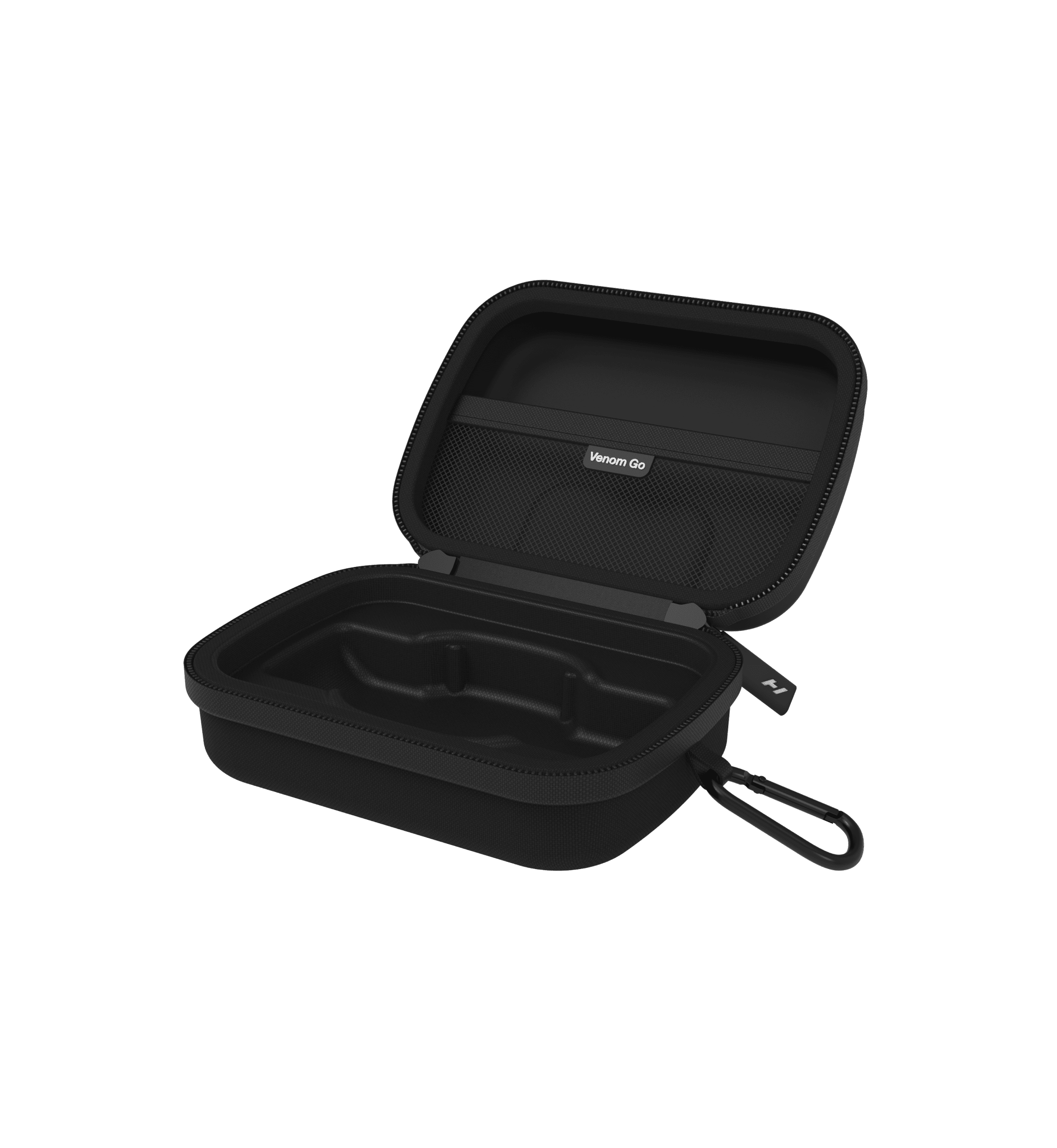 Hyperice Venom Go Carry Case, black, open empty interior view