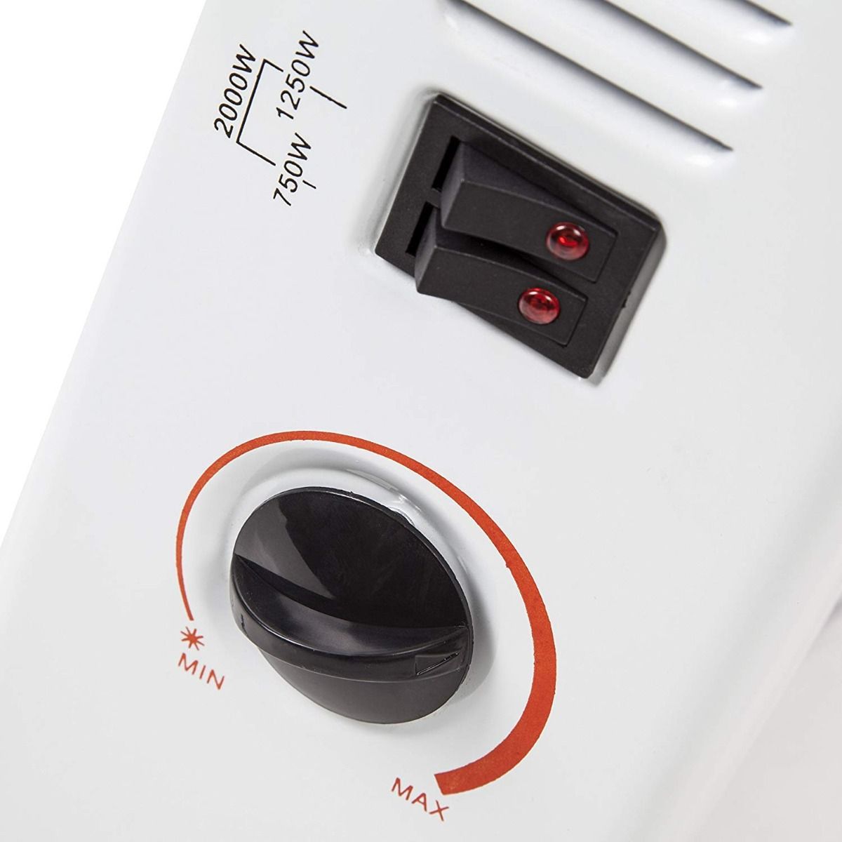 Warmlite WL41007 convection heater control panel close-up