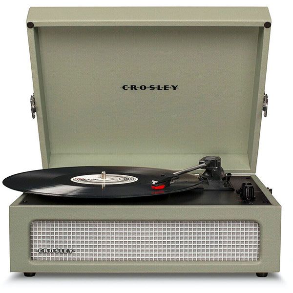 Crosley CR8017B-SA4 Voyager Portable Turntable with Bluetooth Receiver and Built-in Speakers - Sage