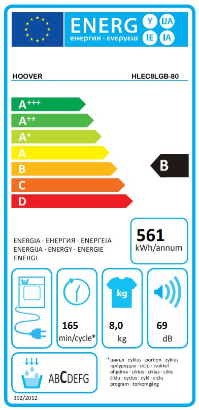 Hoover 8kg Condensor Dryer | HLEC8TCEB-80