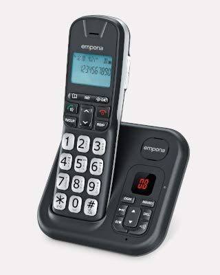 Emporia GD61-AB Cordless Amplified DECT Senior Phone with Answer Machine Black/Silver ds
